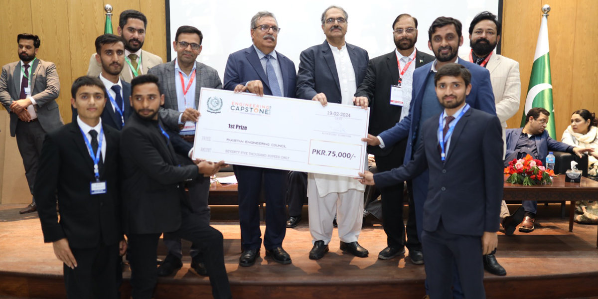 Students of Mechanical Engineering, New Campus KSK got 1st Position at 5th Engineering CAPSTONE EXPO Punjab (FYDP) Organized by The Pakistan Engineering Council (PEC)